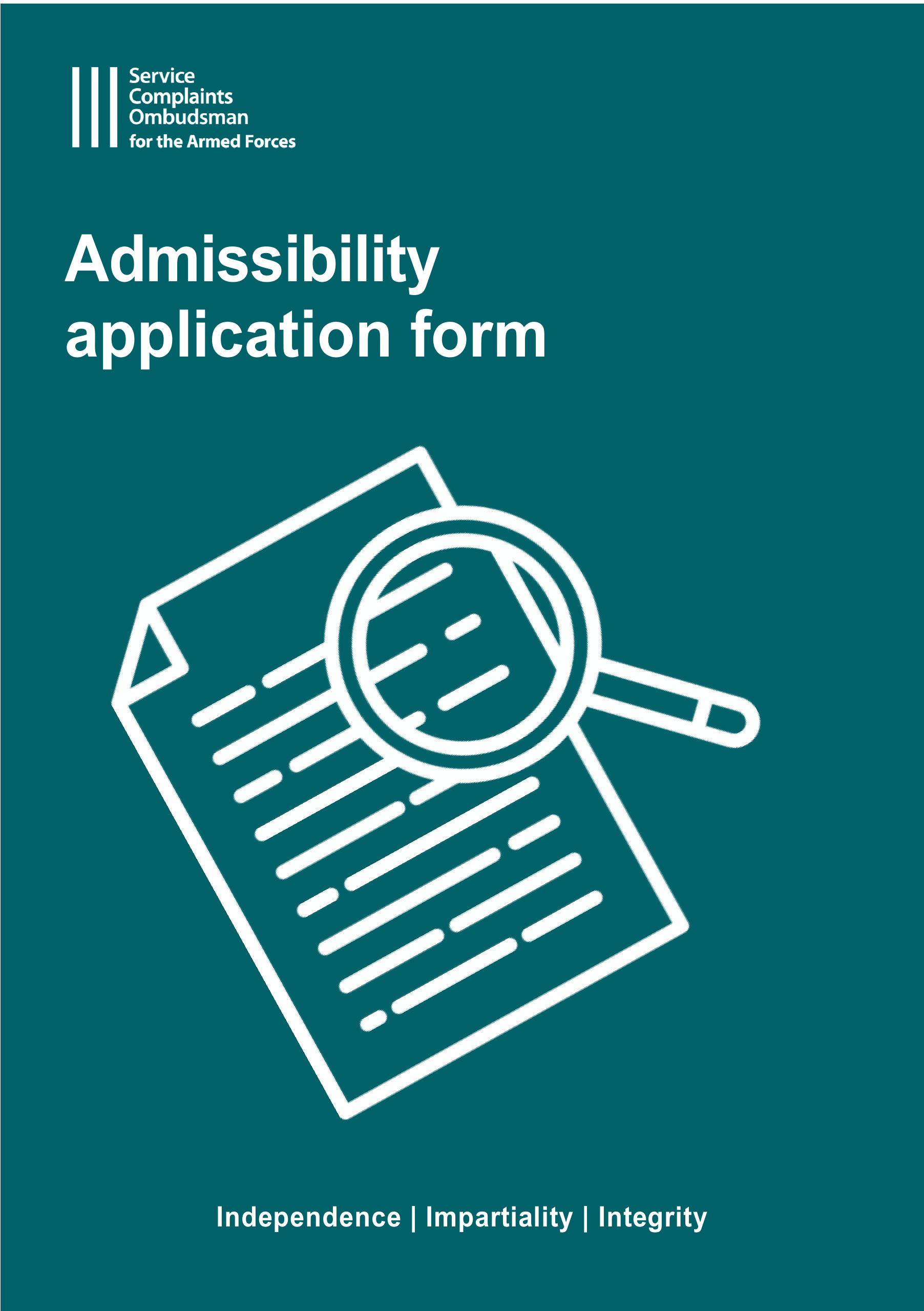 Admissibility application form