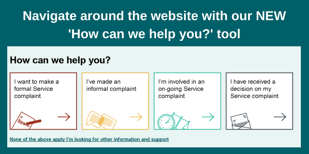 Navigate around the website with our new "how can we help you?" tool